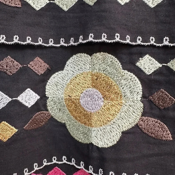 Etcetera | Black Tiered Embroidered Floral Pencil  Skirt Women’s Size 4 - Picture 6 of 11